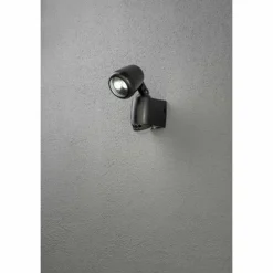 Applique murale Konstsmide Prato LED Noir, 2 lumières, Détecteur de mouvement