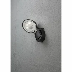 Applique murale Konstsmide Prato LED Noir, 1 lumière, Détecteur de mouvement