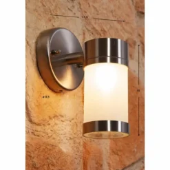 Applique murale Konstsmide Acier inoxydable, 1 lumière