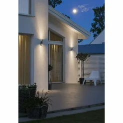 Applique murale Konstsmide Modena Acier inoxydable, 2 lumières, Détecteur de mouvement