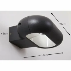 Applique murale LED Globo RINAH Anthracite, 1 lumière