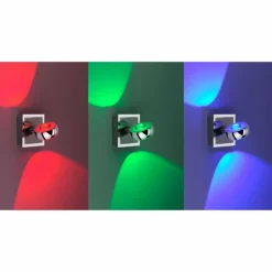 Applique murale Leuchten Direkt Ls-OPTI LED Acier inoxydable, 2 lumières, Télécommandes, Changeur de couleurs