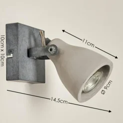 hofstein Appliques|Applique murale Lomma Gris, 1 lumière