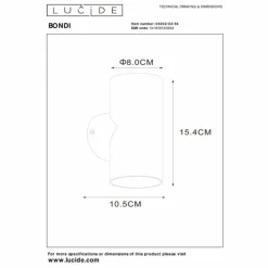 Luminaires Lucide Appliques|Applique murale Lucide BONDI Noir, 2 lumières