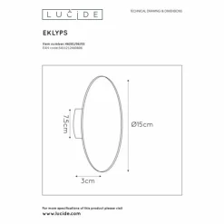 Luminaires Lucide Éclairage Led|Applique murale Lucide EKLYPS LED Laiton, 1 lumière