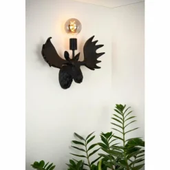 Luminaires Lucide Appliques|Applique murale Lucide MOOSE Noir, 1 lumière