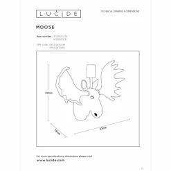 Luminaires Lucide Appliques|Applique murale Lucide MOOSE Blanc, 1 lumière