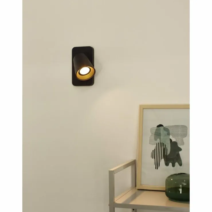 Luminaires Lucide Appliques|Applique murale Lucide TURNON LED Noir, 1 lumière