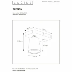 Luminaires Lucide Appliques|Applique murale Lucide TURNON LED Noir, 1 lumière