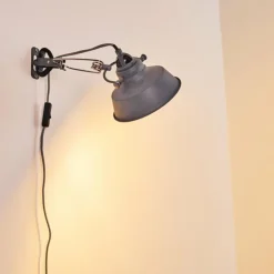 hofstein Appliques|Applique murale Luven Gris, 1 lumière