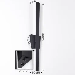 hofstein Éclairage Led|Applique murale Meels LED Noir, 1 lumière