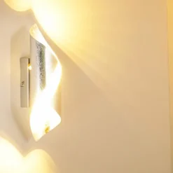 hofstein Éclairage Led|Applique murale Ogarrio LED Argenté, 2 lumières