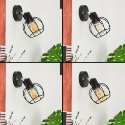 hofstein Appliques|Applique murale Orkanger Chrome, Noir, 1 lumière