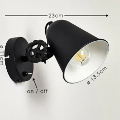 hofstein Appliques|Applique murale Pany Noir, 1 lumière