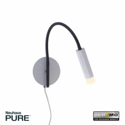 Luminaires Paul Neuhaus Éclairage Led|Applique murale Paul Neuhaus PURE-GEMIN LED Aluminium, Noir, 1 lumière