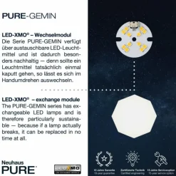 Luminaires Paul Neuhaus Éclairage Led|Applique murale Paul Neuhaus PURE-GEMIN LED Aluminium, Noir, 1 lumière