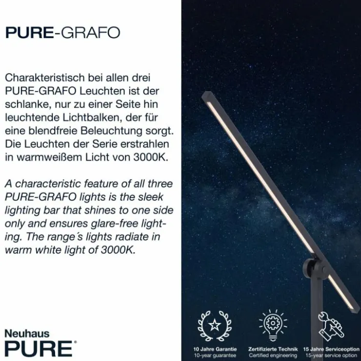 Luminaires Paul Neuhaus Éclairage Led|Applique murale Paul Neuhaus PURE-GRAFO LED Noir, 1 lumière
