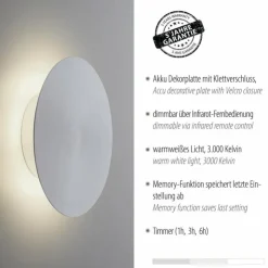 Luminaires Paul Neuhaus Éclairage Led|Applique murale Paul Neuhaus AKKU PUNTUA LED Blanc, 1 lumière, Télécommandes