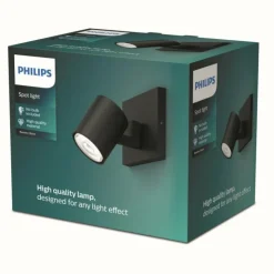 Luminaires Philips Spots Et Projecteurs|Applique murale Philips myLiving Runner Noir, 1 lumière