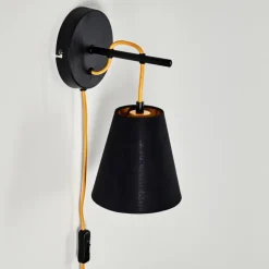 hofstein Appliques|Applique murale Saillon Noir, 1 lumière