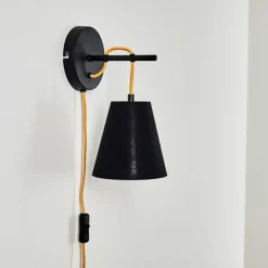 hofstein Appliques|Applique murale Saillon Noir, 1 lumière