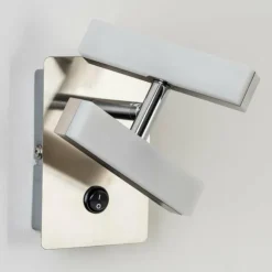 Luminaires Leuchten Direkt Appliques|Applique murale Sakami LED Nickel mat, 2 lumières