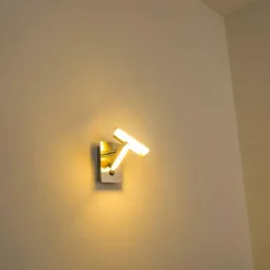 Luminaires Leuchten Direkt Appliques|Applique murale Sakami LED Nickel mat, 2 lumières