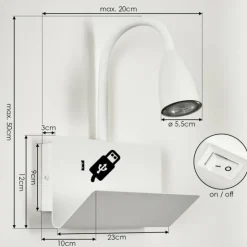 hofstein Spots Et Projecteurs|Applique murale Sarnen Blanc, 1 lumière