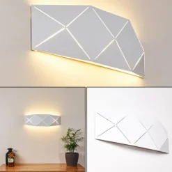 hofstein Appliques|Applique murale Shouver LED Blanc, 1 lumière