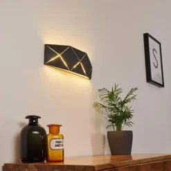 hofstein Appliques|Applique murale Shouver LED Noir, 1 lumière