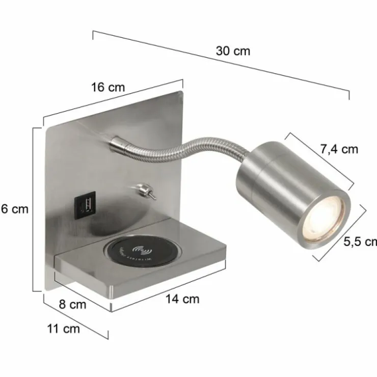 Luminaires Steinhauer Appliques|Applique murale Steinhauer Upround LED, 1 lumière