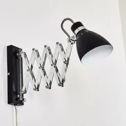 hofstein Appliques|Applique murale Stranderott Chrome, Noir, 1 lumière
