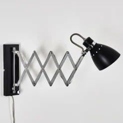 hofstein Appliques|Applique murale Stranderott Chrome, Noir, 1 lumière