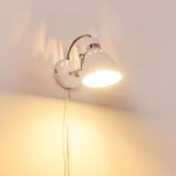 hofstein Appliques|Applique murale Stranderott Chrome, Blanc, 1 lumière