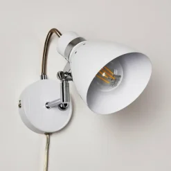 hofstein Appliques|Applique murale Stranderott Chrome, Blanc, 1 lumière