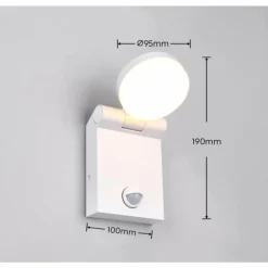 Applique murale Trio ADOUR LED Blanc, 1 lumière, Détecteur de mouvement
