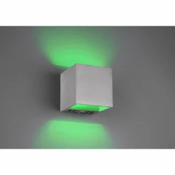 Applique murale Trio Figo LED Aluminium, 1 lumière, Télécommandes, Changeur de couleurs