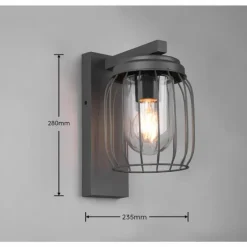 Applique murale Trio-Leuchten Tuela Anthracite, 1 lumière