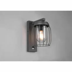Applique murale Trio-Leuchten Tuela Anthracite, 1 lumière, Détecteur de mouvement