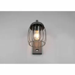 Applique murale Trio-Leuchten Tuela Anthracite, 1 lumière, Détecteur de mouvement