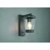 Applique murale Trio-Leuchten Cavado Anthracite, 1 lumière, Détecteur de mouvement