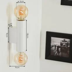 hofstein Appliques|Applique murale Tulla Blanc, 2 lumières