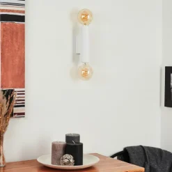 hofstein Appliques|Applique murale Tulla Blanc, 2 lumières