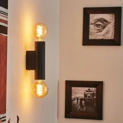 hofstein Appliques|Applique murale Tulla Noir, 2 lumières