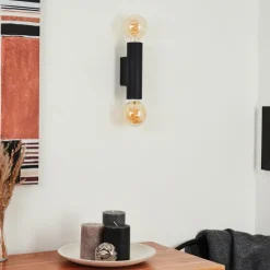 hofstein Appliques|Applique murale Tulla Noir, 2 lumières