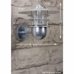 Applique Nordlux Agger Acier inoxydable, Transparent, 1 lumière