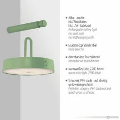 Luminaires Leuchten Direkt Éclairage Led|ARMA Suspension LED Vert, 1 lumière
