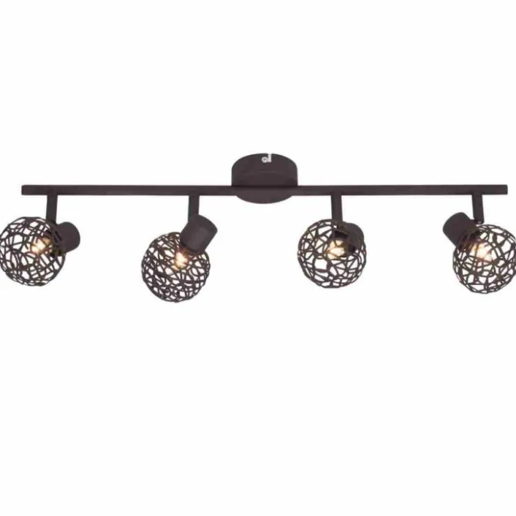 Luminaires Brilliant Spots Et Projecteurs|Barre de spots Brilliant Virgo Brun, 4 lumières