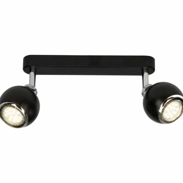 Luminaires Brilliant Éclairage Led|Barre de spots Brilliant Ina LED Chrome, Noir, 2 lumières