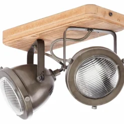 Luminaires Brilliant Spots Et Projecteurs|Barre de spots Brilliant Carmen Wood Acier inoxydable, 2 lumières